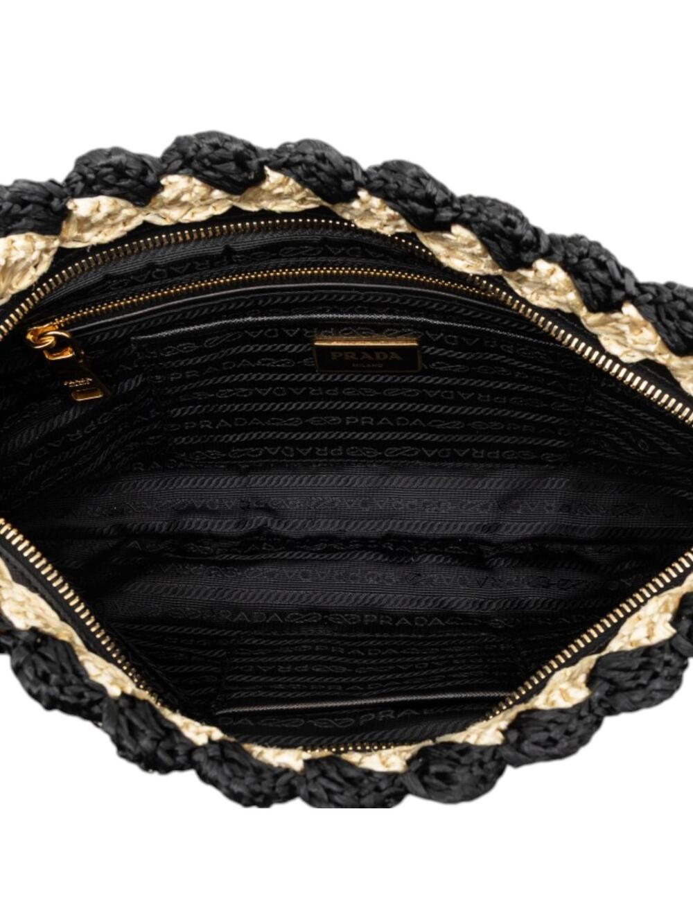 Prada Raffia Crochet Clutch Pre-Loved #288454P79B - Picture 4 of 7
